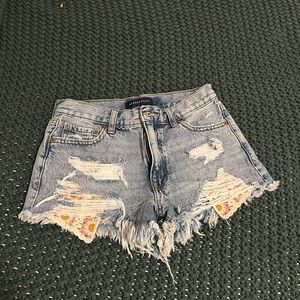 Aeropostale Light Blue Distressed Jean Shorts